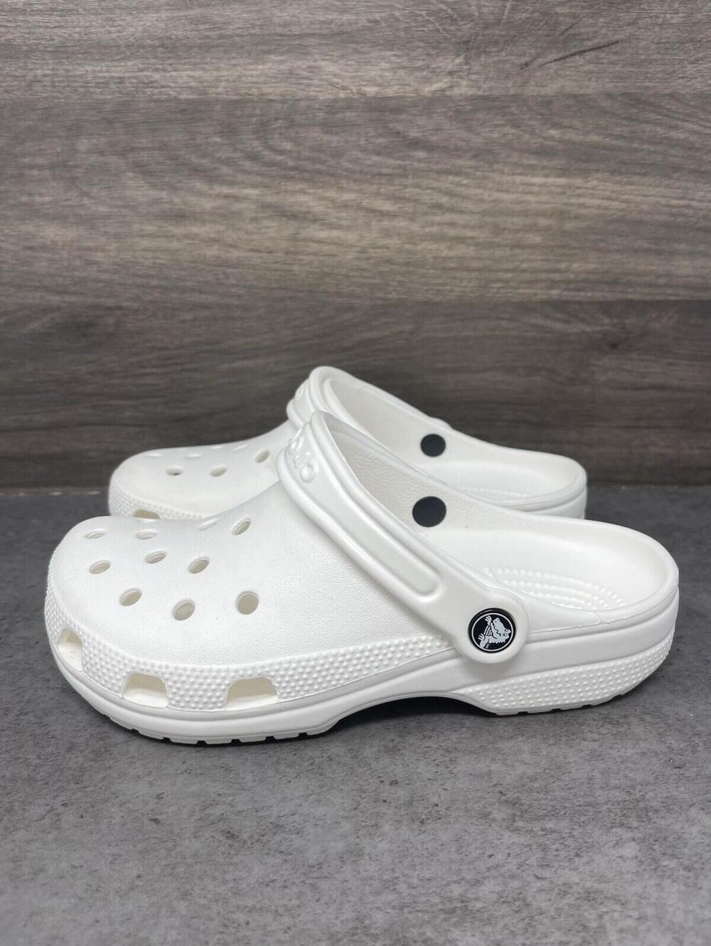Crocs Classic Clogs Shoes Kids Size 5 White Slip On